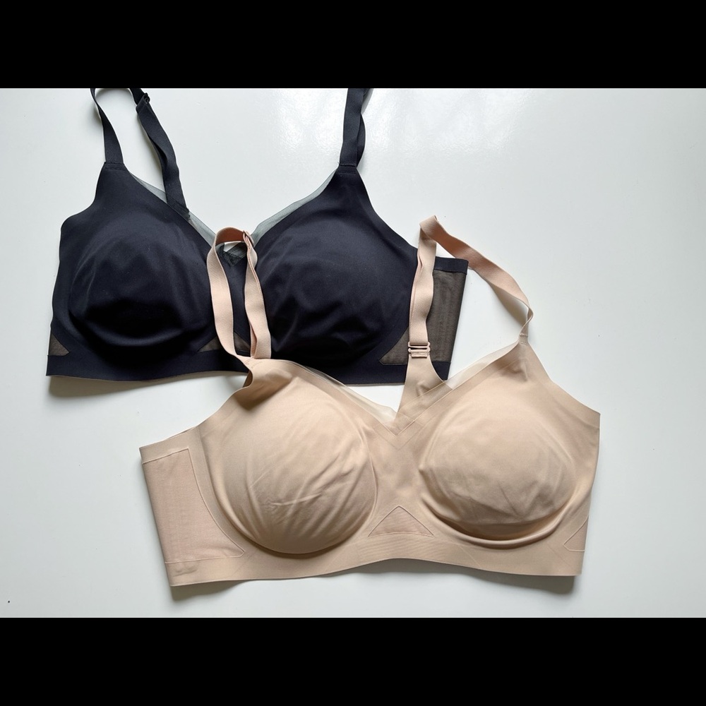 Honeylove Crossover Bra - Set of 2 - Black + Sand - Size 1x